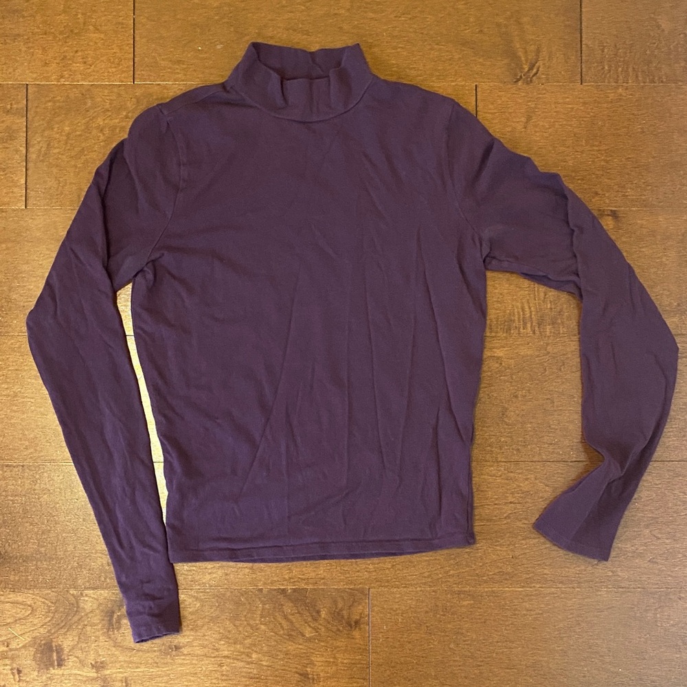 Hollister Women's Long Sleeve Burgundy Mock Neck Top